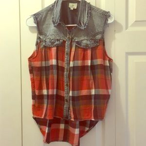 Sleeveless Red White & Blue Top